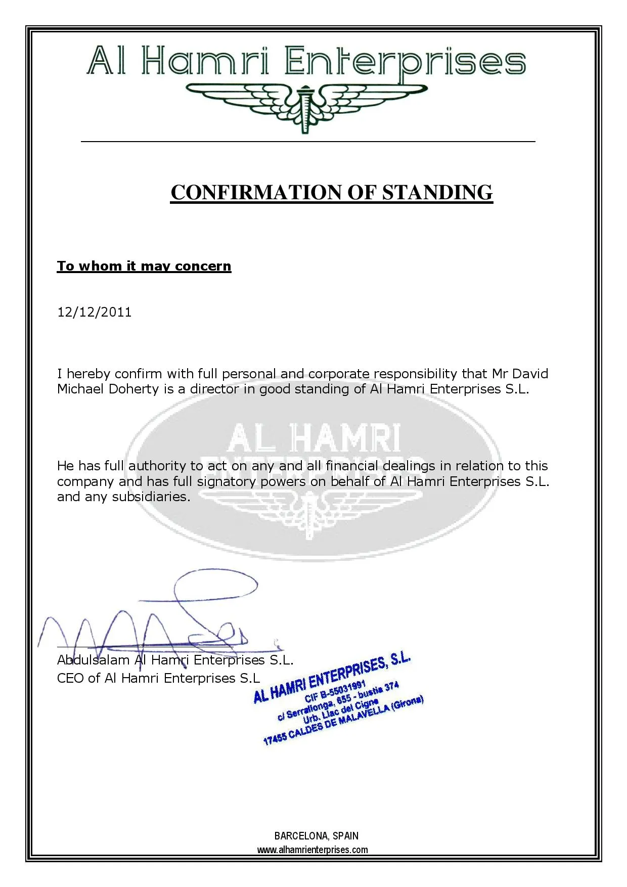 ALHAMRI ENTERPRISES & BAUER AG: A FRAUDULENT ALLIANCE