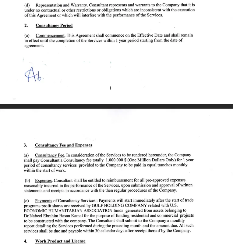 Fake Consultancy Agreement scam This Consultancy Agreement is made and entered into this 13 September 2015 by and between GULF HOLDING COMPANY  burak dirik
